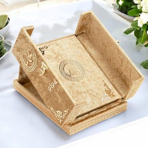 Personalisiertes Koran-Set mit Doppelabdeckung Schreibtischständer Koranständer Islamisches Geschenkset Muslimisches Geschenk Islamisches Hochzeitsgeschenk Geburtstagsgeschenk Umrah Geschenk