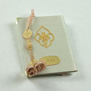 Personalized Islamic Gift Set, Prayer Mat, Yaseen Book, Tasbih image 14