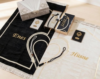 Personalized Prayer Couple Mats Set for Islamic Gift