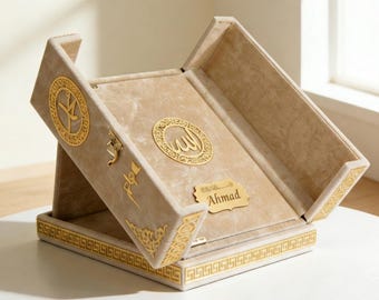 Personalized Quran Set with Double Cover Desk Stand Quran Stand Islamic Gift Set Muslim Gift Islamic Wedding Gift Birthday Gift Umrah Gift
