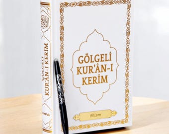 Shadowed Quran Text Mushaf with Erasable Pen Tracing Workbook Full Tracing Quran Teaching Book Personalized Shaded Quran White
