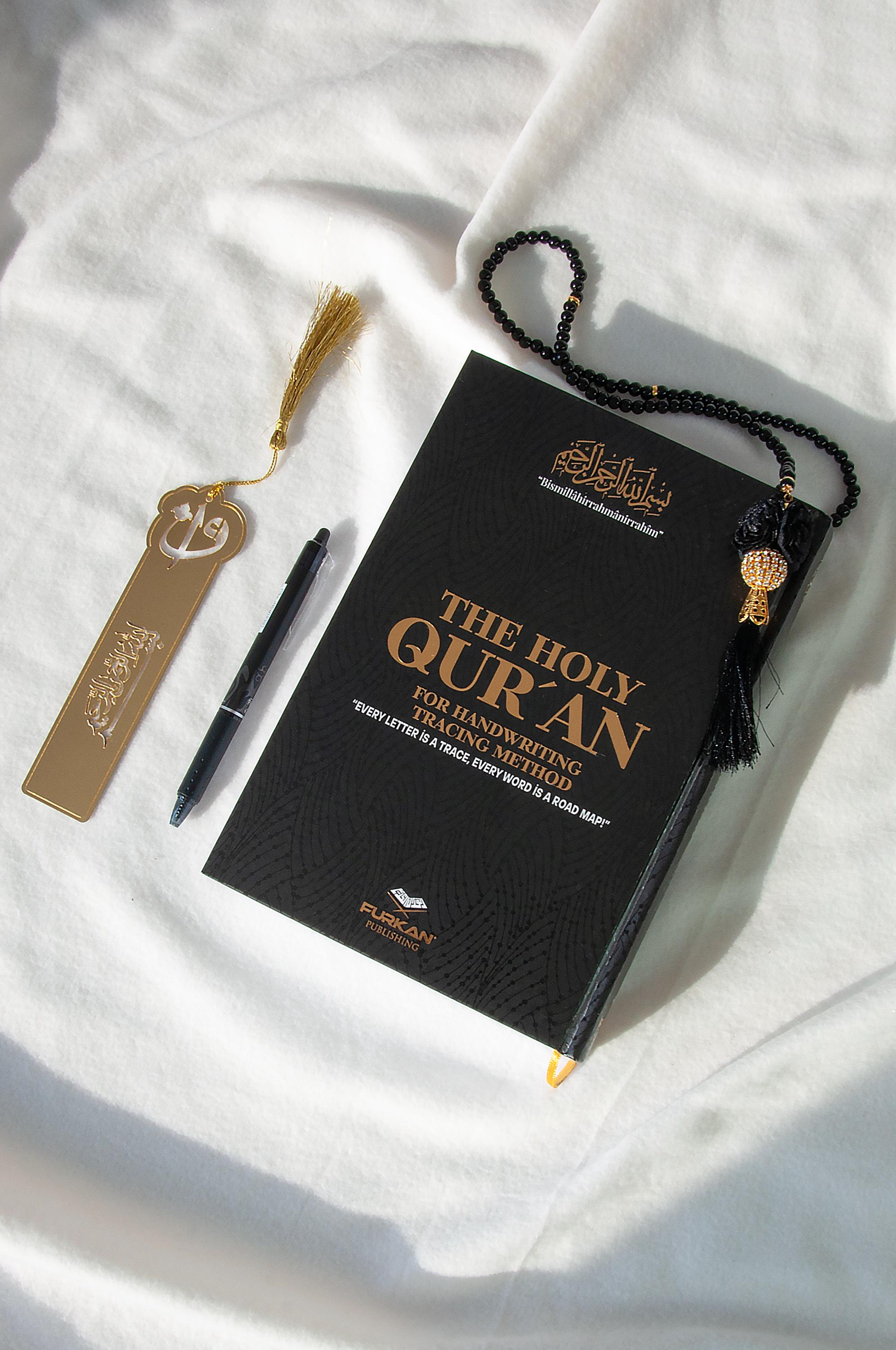 Shaded Tracing Quran With Bookmark - Large 6.6x9.4" Writable Mushaf For Learning & Memorization, Perfect Ramadan Eid Gift