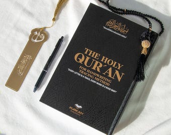 Shadowed Quran Text Mushaf with Erasable Pen Prayer Beads Tracing Workbook Full Tracing Quran Teaching Book Personalized Shaded Quran White