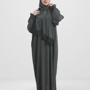 One-Piece Prayer Dress & Abaya with attached Hijab - Plain