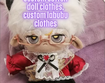 Custom Cotton Doll Clothes, Custom 20cm Doll Clothes, Custom Full Set of Clothes, Custom Plush Doll Clothes, Custom Labubu Clothes