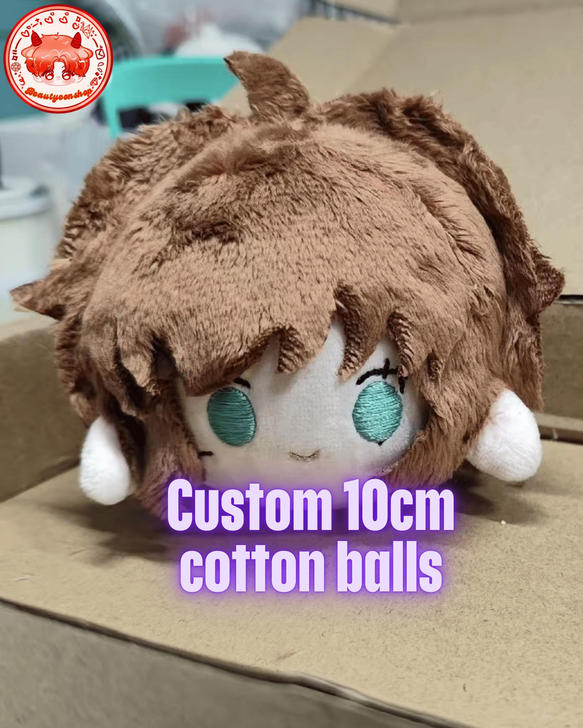 Customized 10cm Cotton Doll Head, Customized Cotton Doll Ball, Customized With Pictures, Can Be Used As Keychain, Bag Decoration