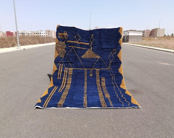Moroccan Beni Ourain Rug: Authentic Moroccan Berber Azilal Wool Carpet