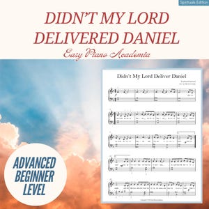 Easy Piano Sheet Music Spriritual Song Didnt My Lord Deliver Daniel Simple Playing Arrangement for Advanced Beginner and Intermediate Level
