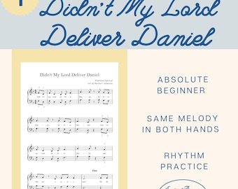 Partitura fácil para piano: ¿No liberó mi Señor a Daniel? (1.er grado) (Descargar PDF)