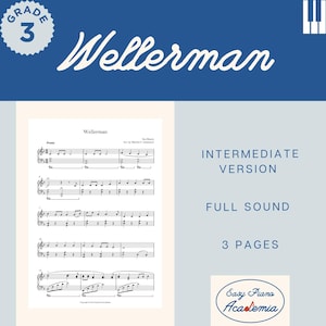 Wellerman Sea Shanty Piano Sheet Music: Intermediate Grade 3 (PDF)