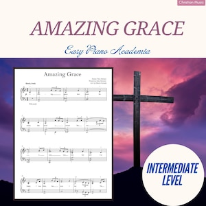 Amazing Grace Klaviernoten | Ostern Klavier Solo Lied | Christliche Hymne PDF für fortgeschrittene Anfänger Fortgeschrittene