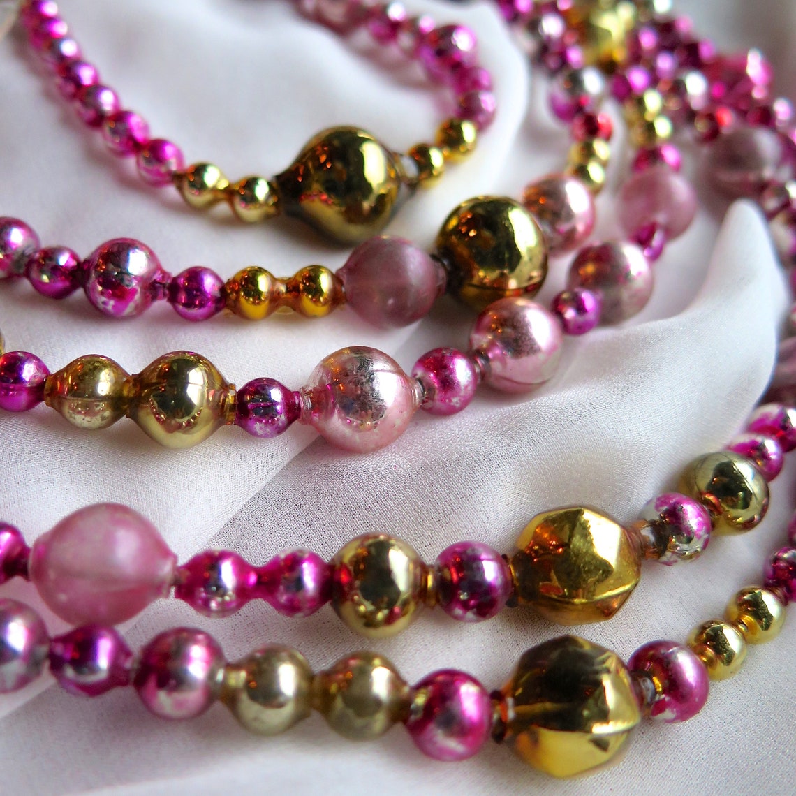 Mercury Glass Bead Garland with Antique and Assorted Vintage Etsy