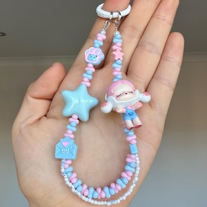 Popmart Skullpanda Authentic Pop Bean Phone Charm and Bag Charm in Baby Blue and Pink