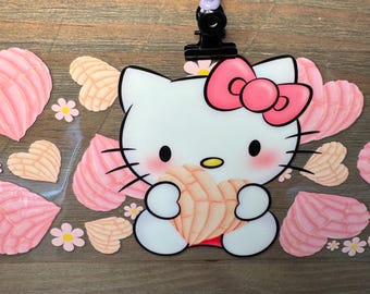 Hello Kitty Corazón Concha Marina Sanrio / Niños 16oz Vinilo UV DTF para Vasos – Calcomanía Permanente Impermeable para Vasos y Tazas de Vidrio Libbey / Bola de Nieve