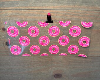Pink Sprinkle Donut Snack Dunkin’ | girly| 16oz UV DTF Cup Wrap – Waterproof Permanent Decal for Libbey Glass Cans, Tumblers & Cups