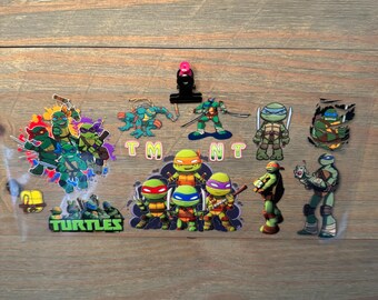 Teenage Mutant Ninja Turtle TMNT Boys  16oz UV DTF Cup Wrap – Waterproof Permanent Decal for Libbey Glass Cans, Tumblers | Snowglobe