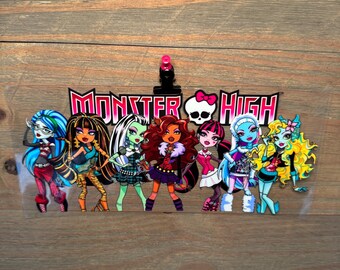 Monster High Dolls | Kids 16oz UV DTF Cup Wrap – Waterproof Permanent Decal for Libbey Glass Cans, Tumblers & Cups | Snowglobe
