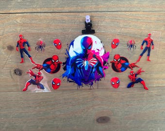 Spider-Man  | Spidey kids  16oz UV DTF Cup Wrap – Waterproof Permanent Decal for Libbey Glass Cans, Tumblers & Cups | Snowglobe