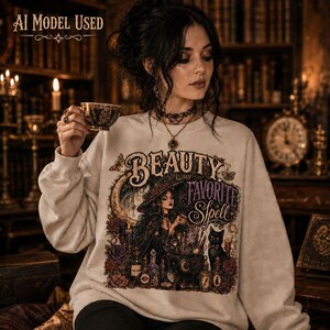 Piękno to moje ulubione zaklęcie PNG Dark Academia Witchy Makeup Sublimacja Design Gothic Cosmetics Bluza Tumbler DTF Digital Download