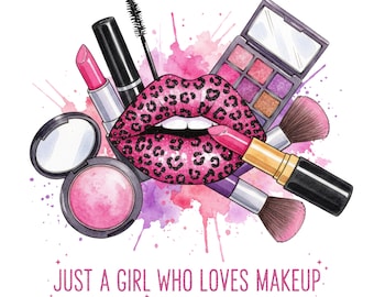 Imagen PNG de maquillador: Clip art de labios de leopardo, diseño de camiseta (descarga digital)