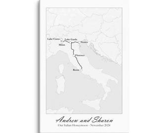 Custom Honeymoon Map (White/Grey)