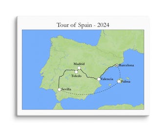 Custom Travel Map (Green/Blue)