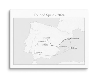 Custom Travel Map (White/Grey)