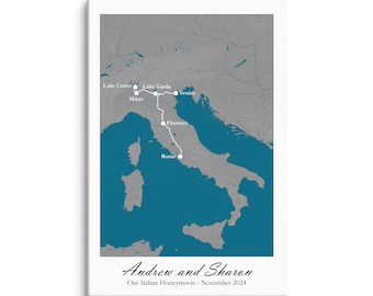 Custom Honeymoon Map (Blue/Dark Grey)
