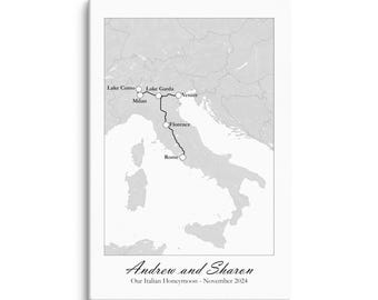 Custom Honeymoon Map (Grey/White)