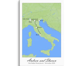 Custom Honeymoon Map (Green/Blue)