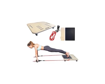 Handmade Birchwood Pilates Reformer: Portable Home Exercise Set