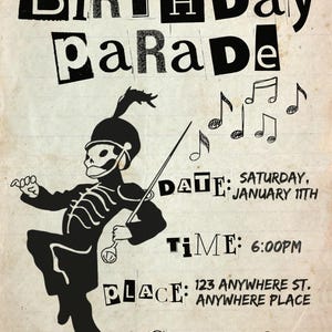 Black Parade Birthday Invitation *PRO TEMPLATE* - Etsy