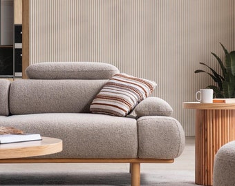 Handmade Terrycloth Sofa Set: Modern Turkish Design, Solid Hornbeam Frame