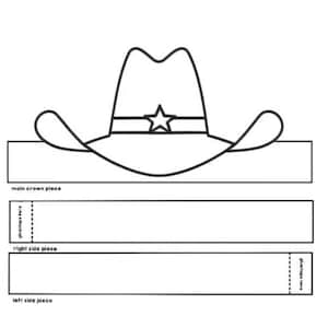 Cowboy Headband - Hat Paper Crown Printable Wild West Coloring Craft Activity