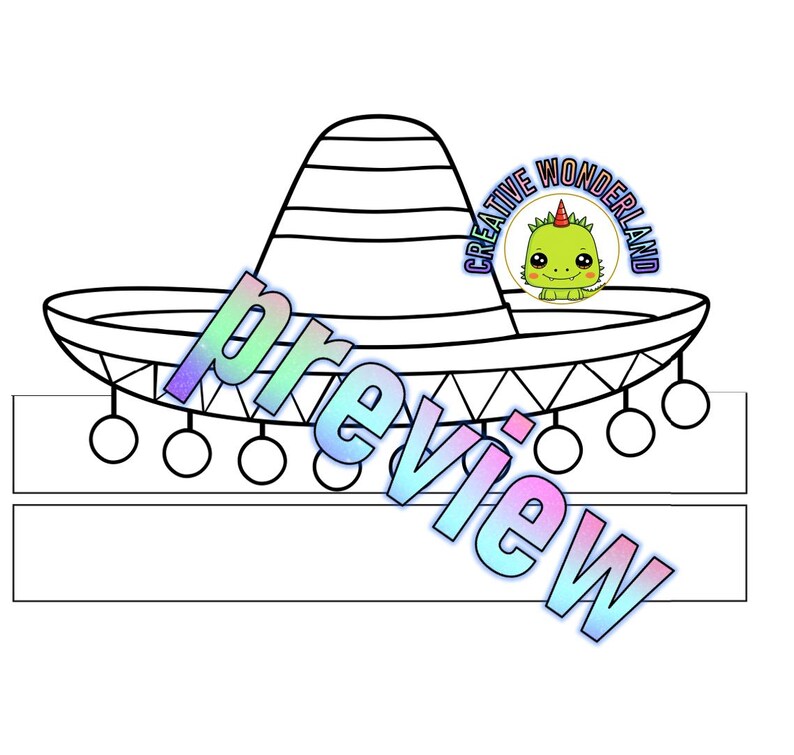 Cinco De Mayo Name Craft Crown Sombrero Mexico Hat Headband Paper Craft ...