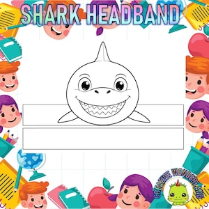Shark Headband Craft - Sea Animal - Crown Printable Paper Craft - 4K