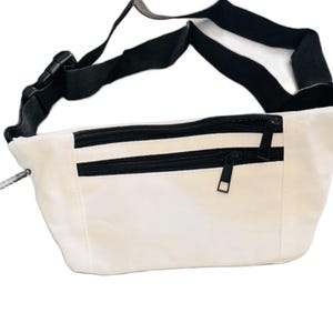 Marsupio in tessuto bianco, borsa per telefono con cintura da polso, borsa porta soldi alla moda, borsa per passeggiate con il cane, borsa per telefono, borsa per festival, regalo per lei, marsupio da viaggio, borsa da palestra
