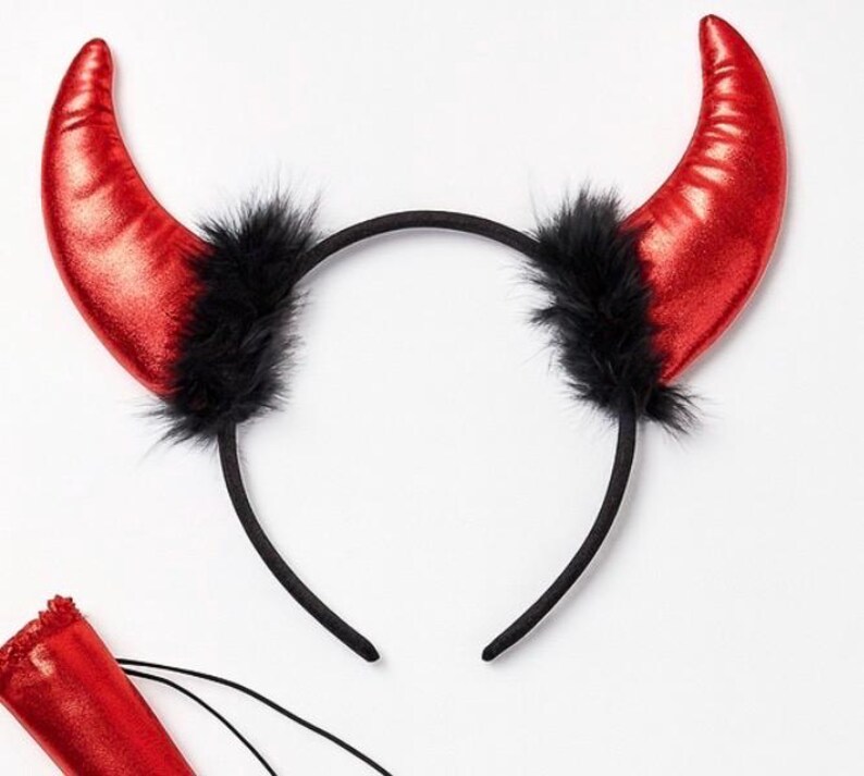 Devil Dress up Set - Halloween Costume Devil Horns Wand Trident Tail ...