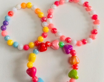 3er Pack bunte dehnbare Perlen für Mädchen, Armband für Kinder, elastische Armbänder für Kleinkinder
