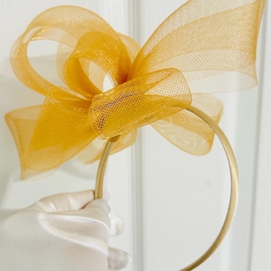 Bibis filet à boucle dorée sur alice : bandeau pour mariage, course, remise des diplômes, chapeau d'église, accessoire de serre-tête