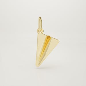 Halsband i 14K massivt guld med pappersflygplan, litet origami-flygplanshänge, resesmycken