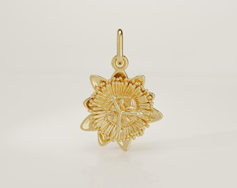 14K Solid Gold Lilikoi Custom Flower Charm: Handmade Realistic Mini Tropical Pendant