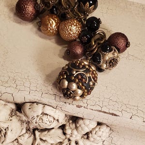 Boho Beaded Purse Charm: Antique Brass Chain Backpack Charm  bpc005