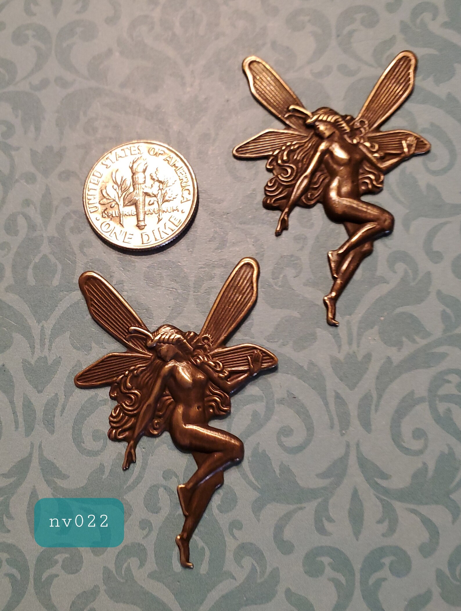 2 pc. Brass Fairy NV022E Etsy