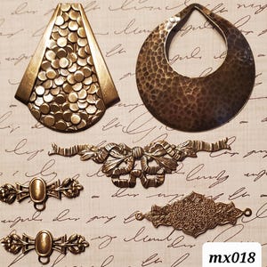 Closeout!!  6 pc. aged brass mix of shapes and sizes    mx019