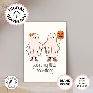 Lustige Halloween Karte - Digitaler Druck Download | Gespenst, Freundin, Freund, Ehemann, Ehefrau, Partner, Paar, Liebe, Boo Thing