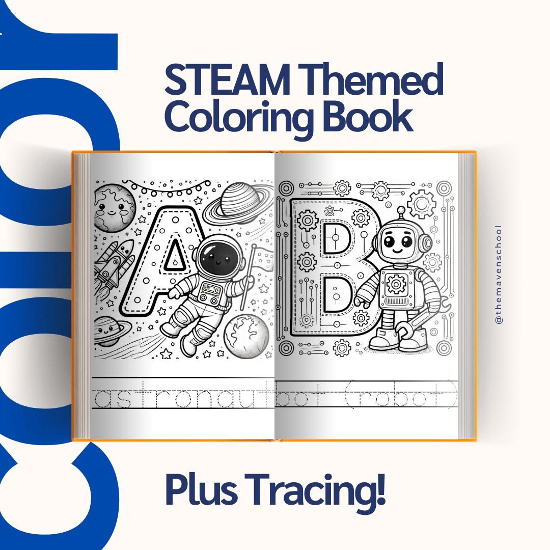 Coloring Book Steam Method STEAM Alphabet Coloring Book for Kids | Fun Science, Arts & Math ...