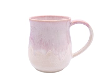 Handmade Pink Ceramic Mug, Pink Drip Glaze, Irish Pottery 8oz
