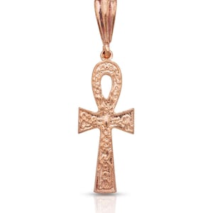 Real Pure Copper Etched Ankh Pendant, Key Of Life Ankh Pendant, Egyptian Jewelry