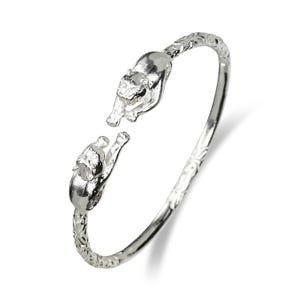 Panther 925 Sterling Silver West Indian Bangle, Intricate Animal Design, Unique Silver Bangle Bracelet, 1 piece